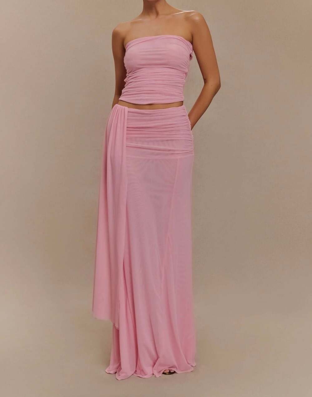 MESHKI Brooklyn Mesh Maxi Set in Candy Pink - Picture 7 of 7